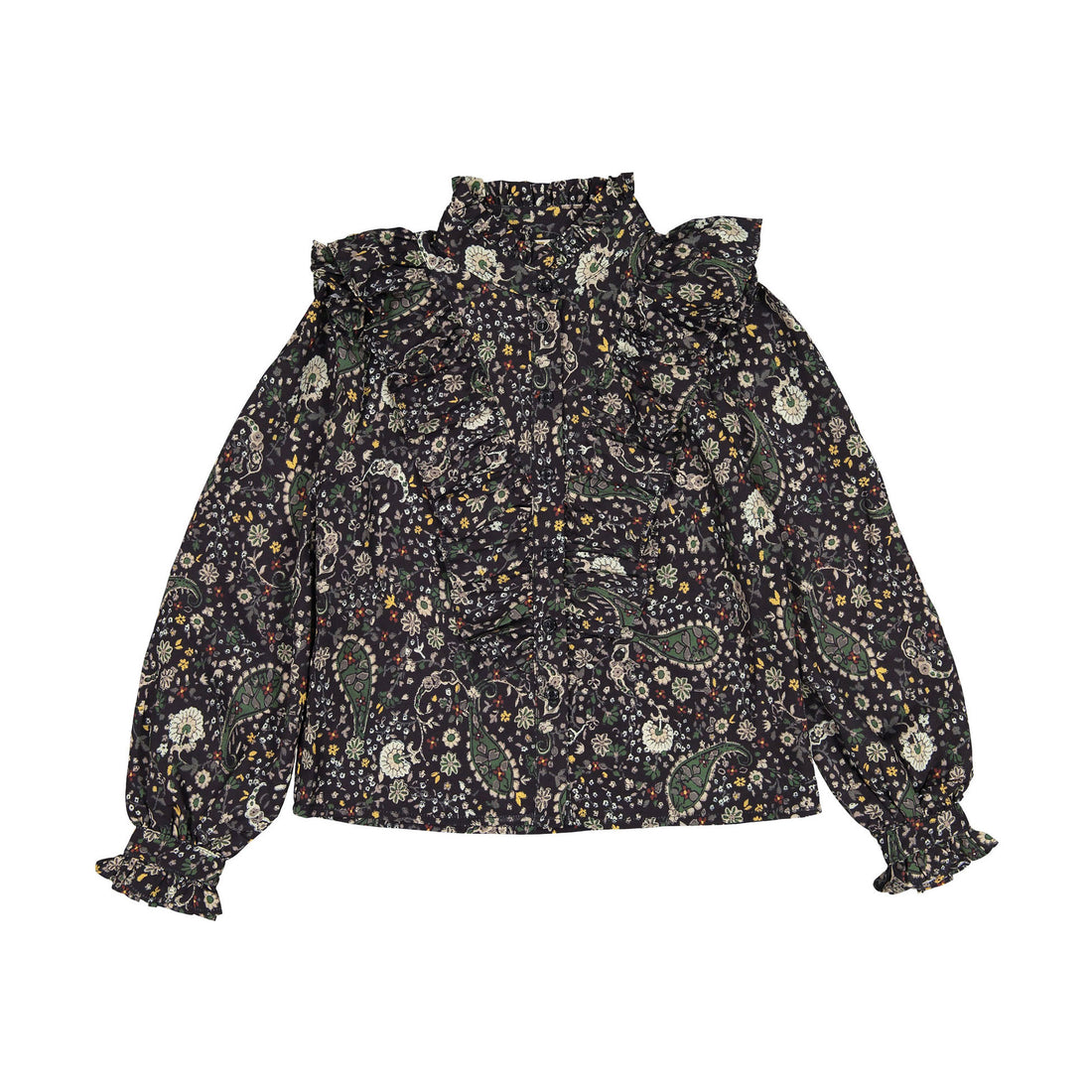 Ava and Lu Black Paisley Blouse