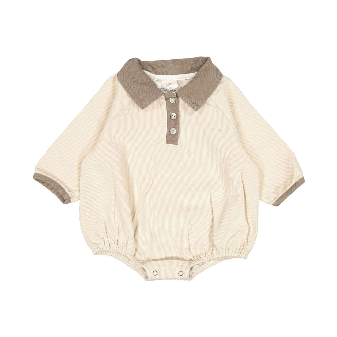 Bebe Holic Dean Collar Shirt Romper - Cream