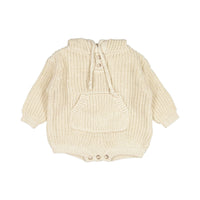Bebe Holic Hoody Knit Romper - Beige