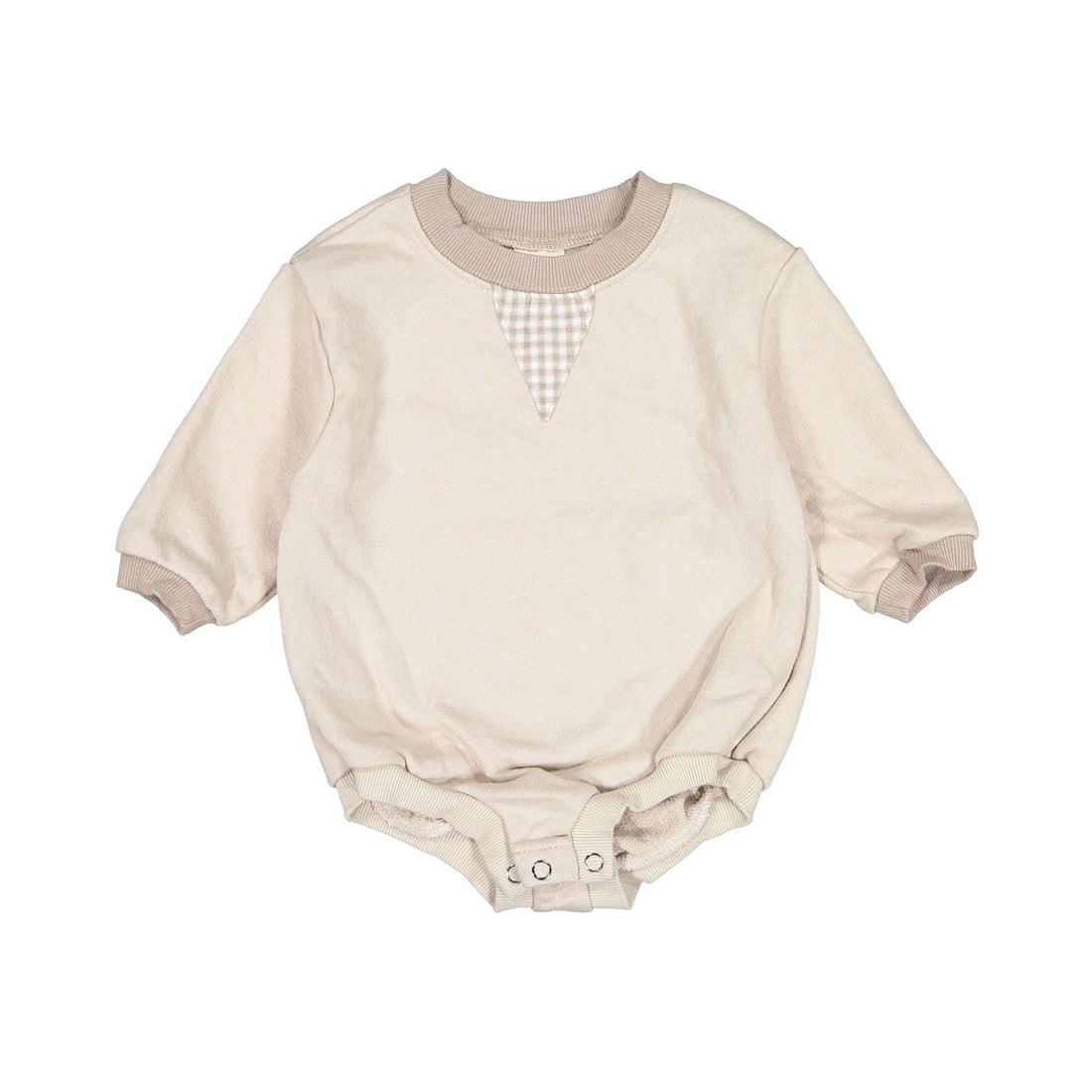 Bebe Holic Triangle Patch Romper - Beige