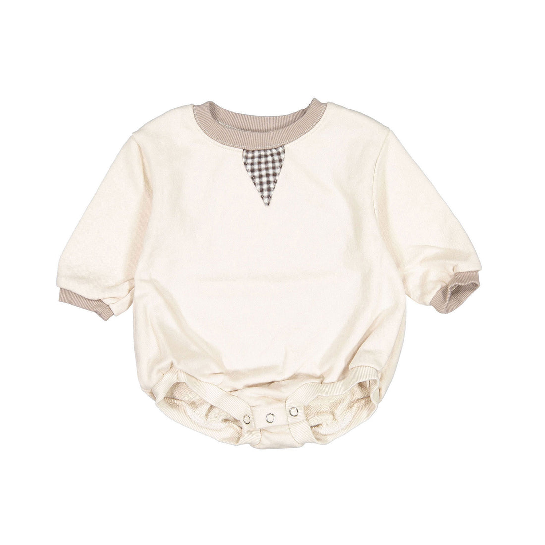 Bebe Holic Triangle Patch Romper - Cream