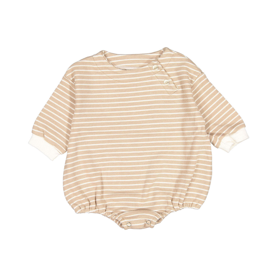 Bebe Holic Bay Stripes Romper - Beige