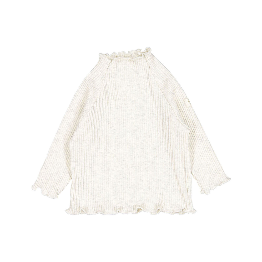Bebe Holic Rib Half Turtleneck Tee - Oatmeal