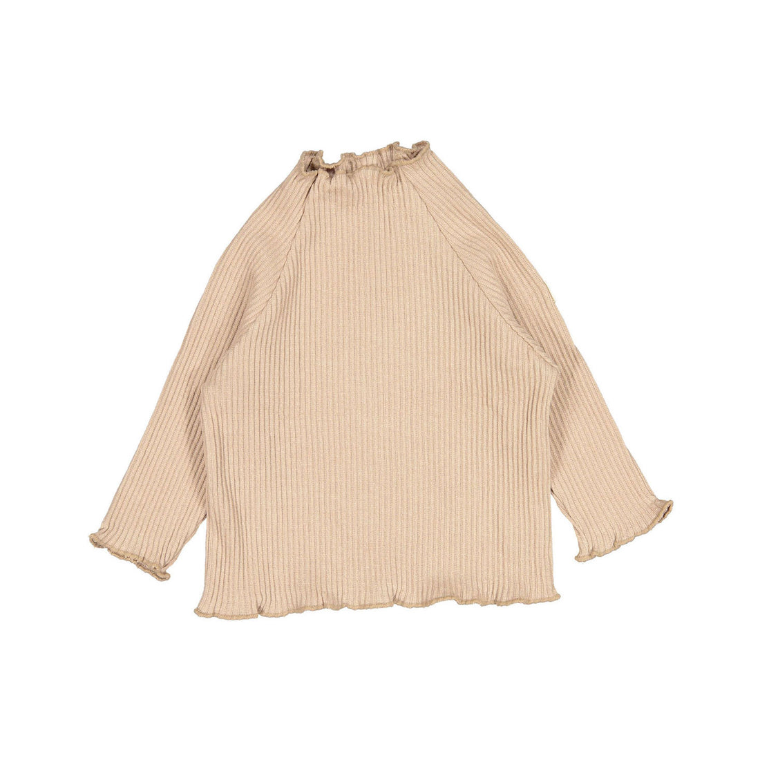 Bebe Holic Rib Half Turtleneck Tee - Beige