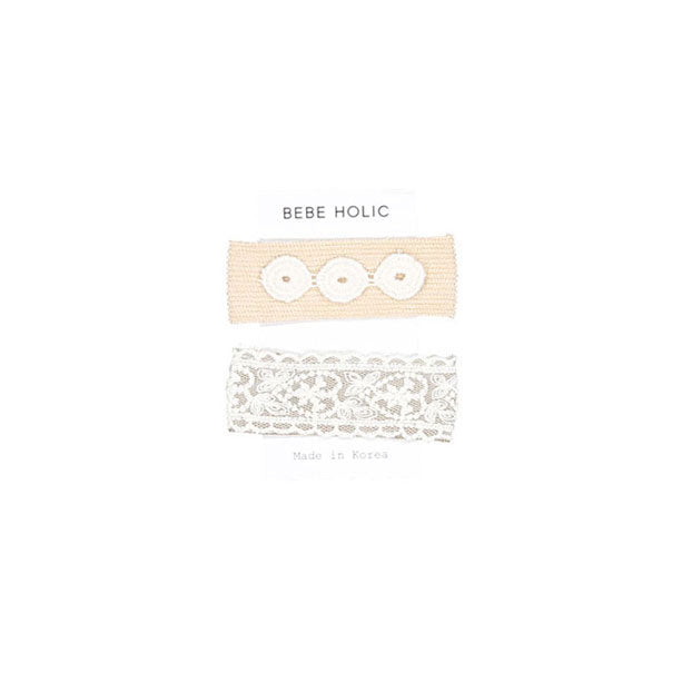 Bebe Holic Circle Hairpin Set - Beige