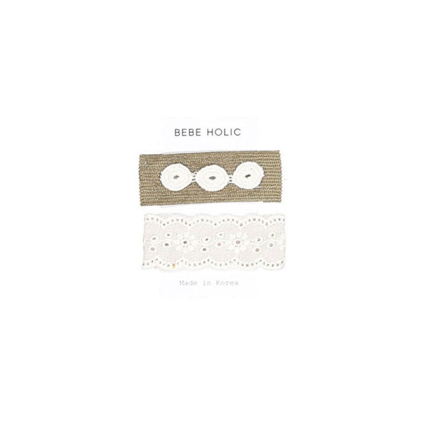Bebe Holic Circle Hairpin Set - Khaki