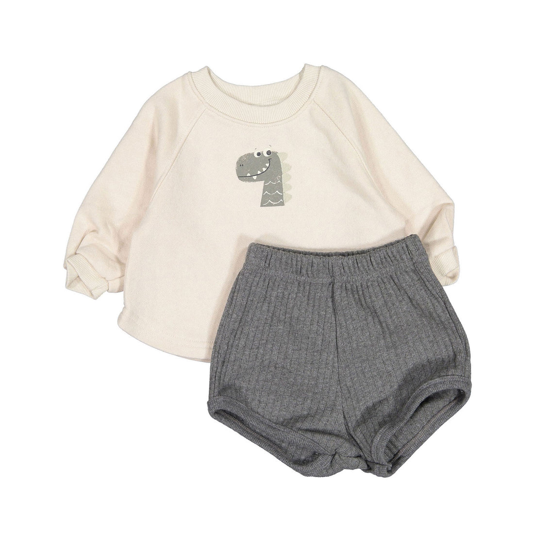 Bebe Holic Dano Color Top Bottom Set - Charcoal-Bloomer