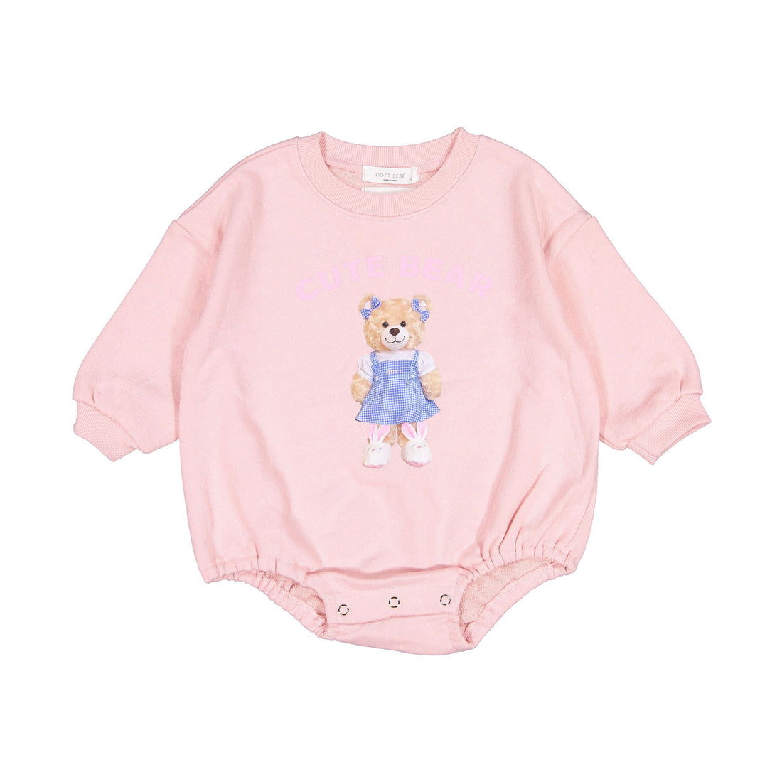Oott Bebe Ice Cream Bear Romper - Pink