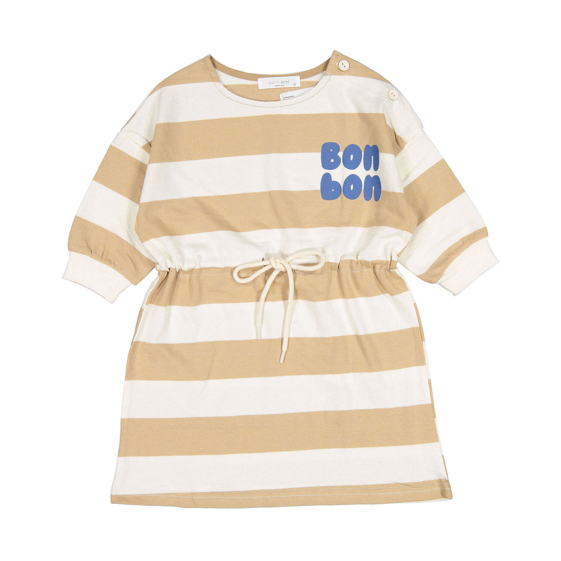 Oott Bebe Bonbon Slit Dress - Beige