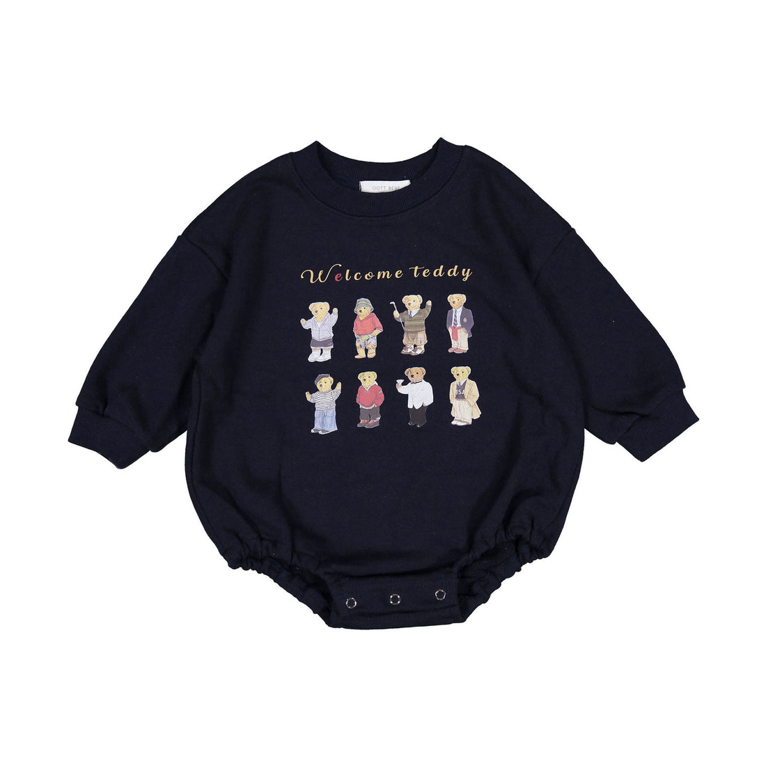 Oott Bebe Dandy Bear Romper - Navy