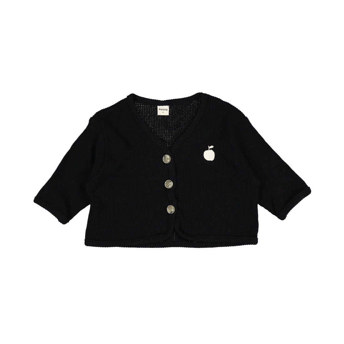 Aosta Waffle Cardigan - Black