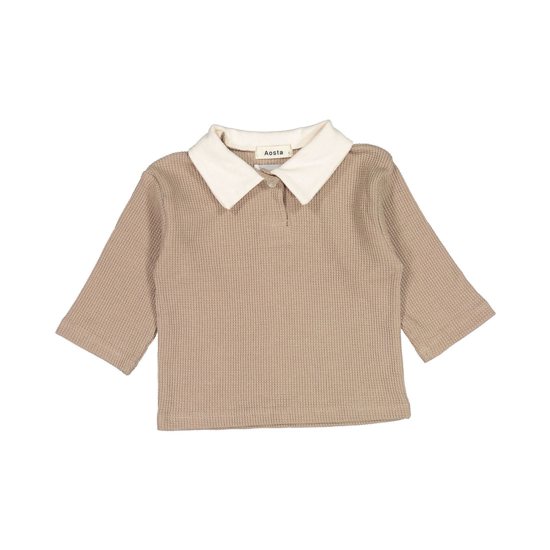 Aosta Waffle Collar Tee - Mocha-Bread