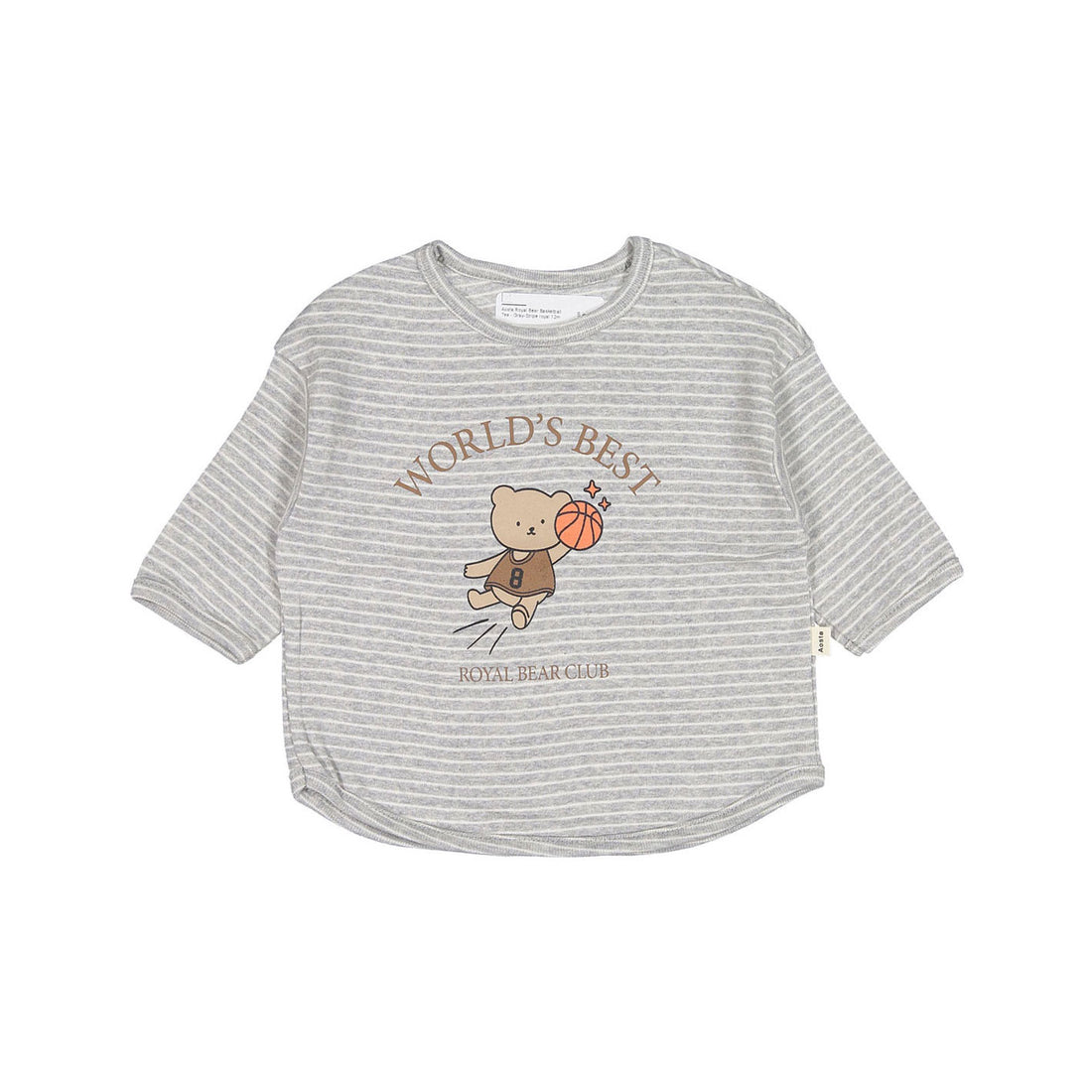 Aosta Royal Bear Basketball Tee - Gray-Stripe