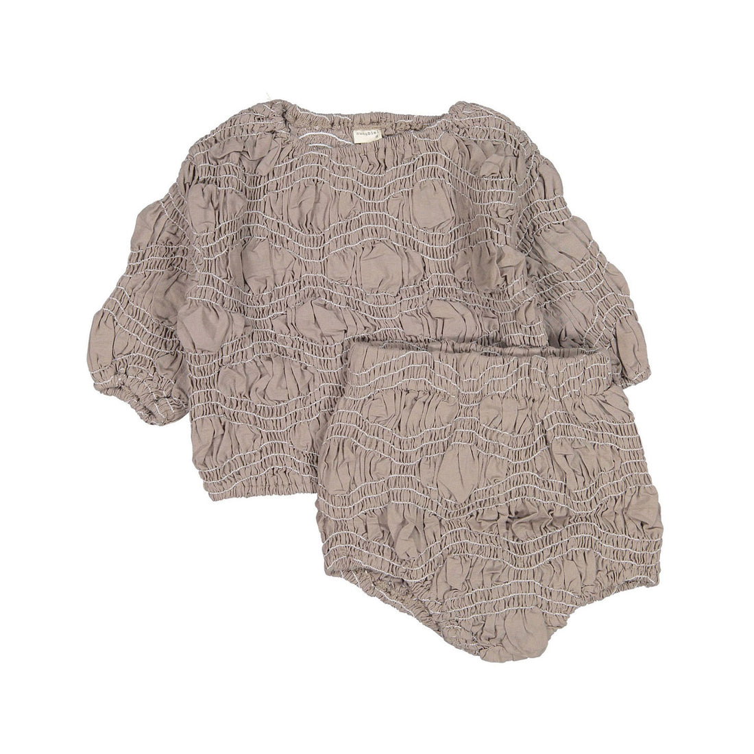 Nunubiel Bebe Wave Top Bottom Set - Mocha