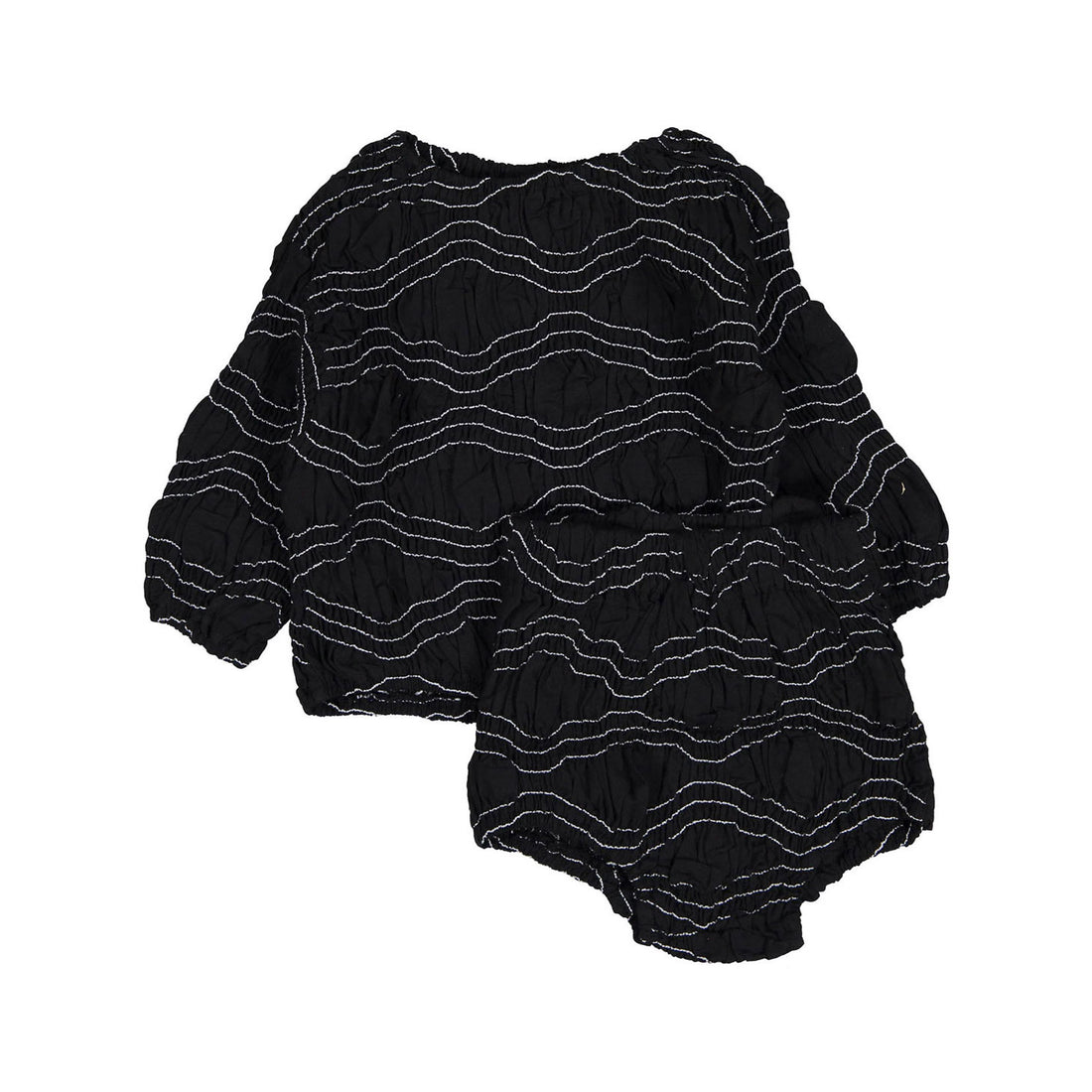 Nunubiel Bebe Wave Top Bottom Set - Black