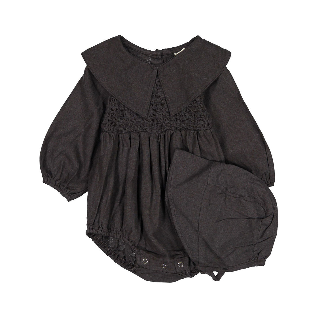 Nunubiel Atelier Romper With Bonnet - Gray