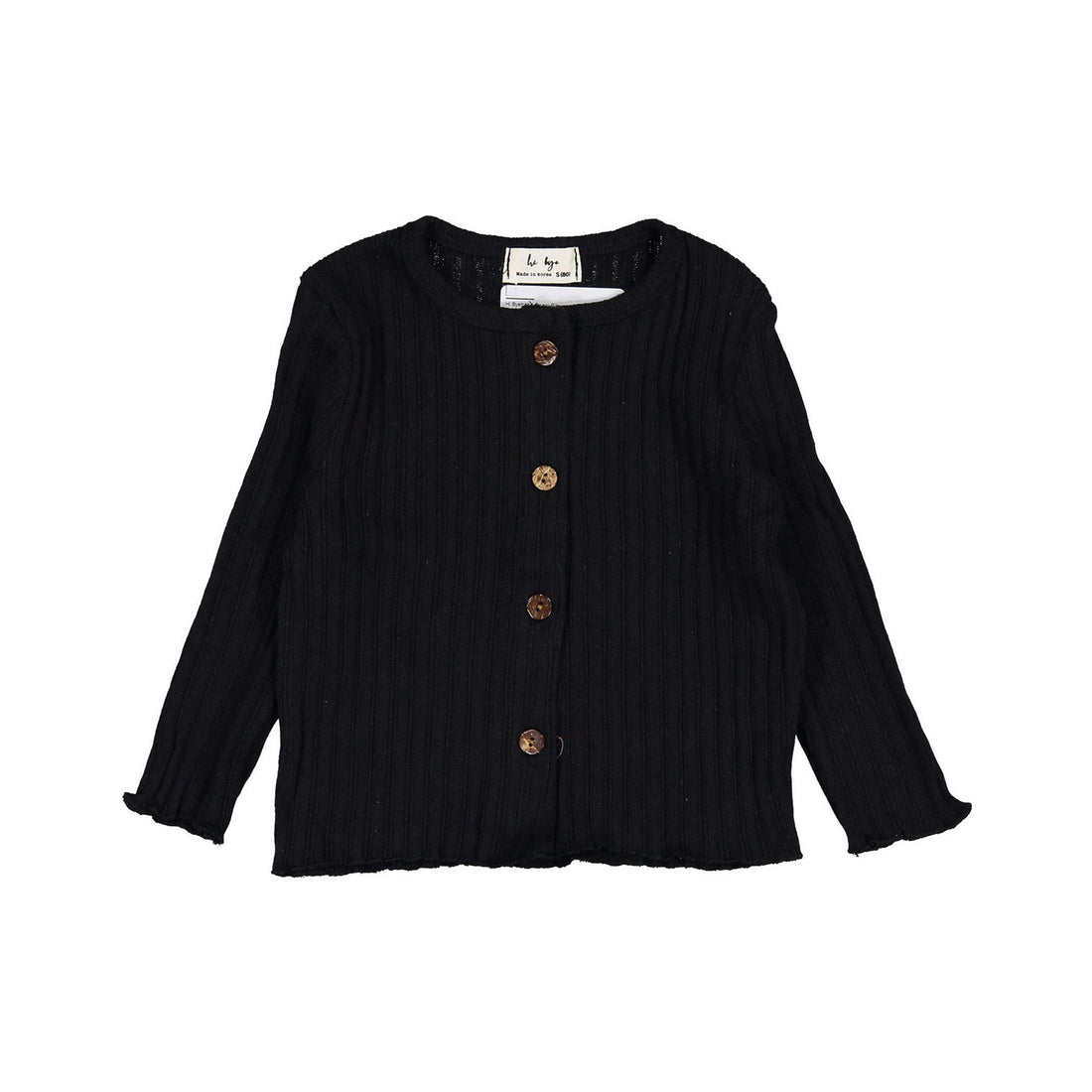 Hi Byebebe Roem Rib Cardigan - Black