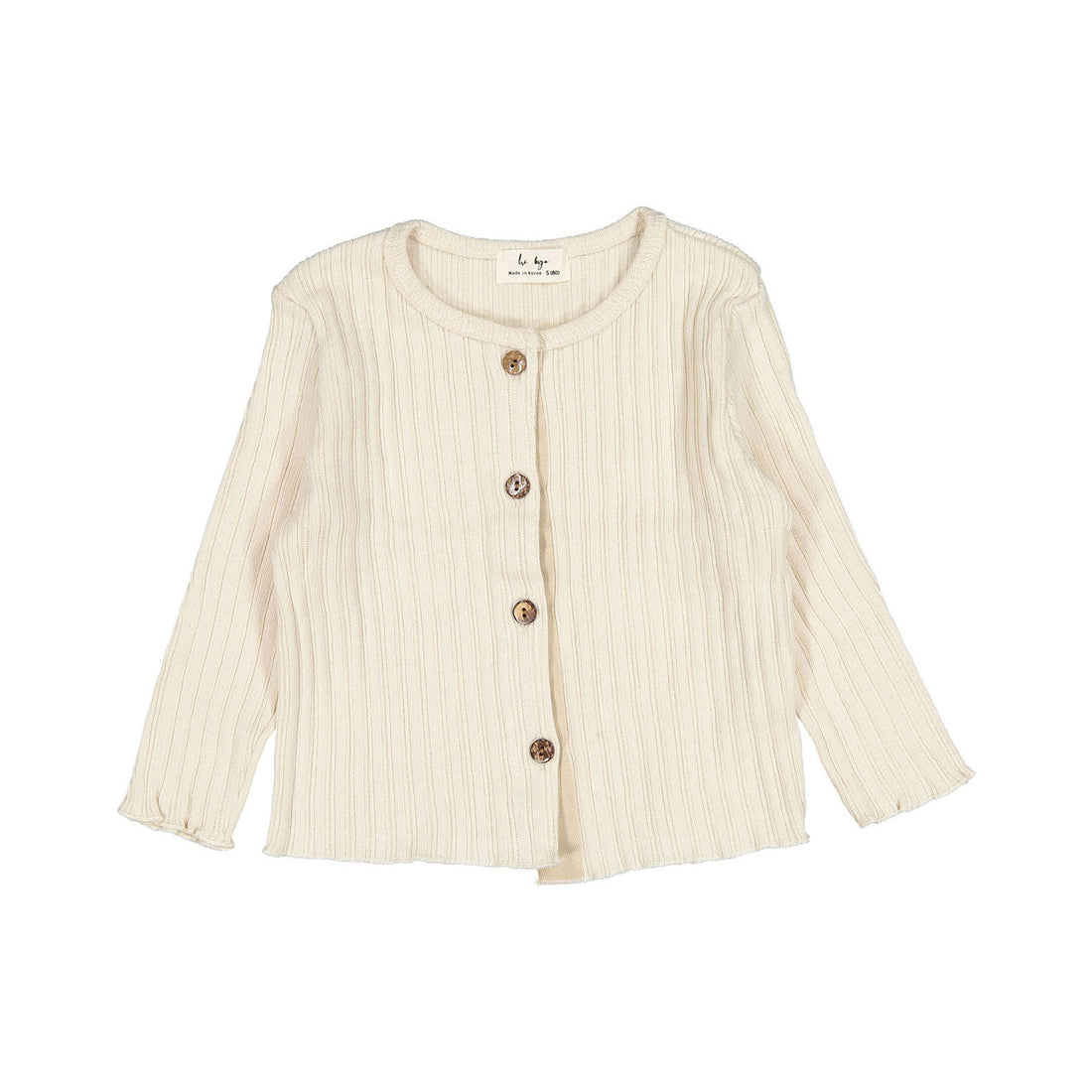 Hi Byebebe Roem Rib Cardigan - Light-Beige