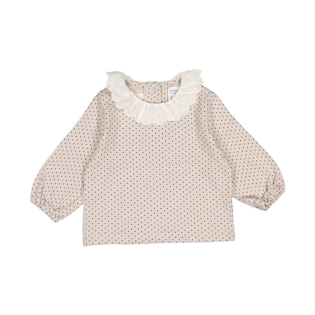 Hi Byebebe Petit Lace Frill Tee - Beige-Dot