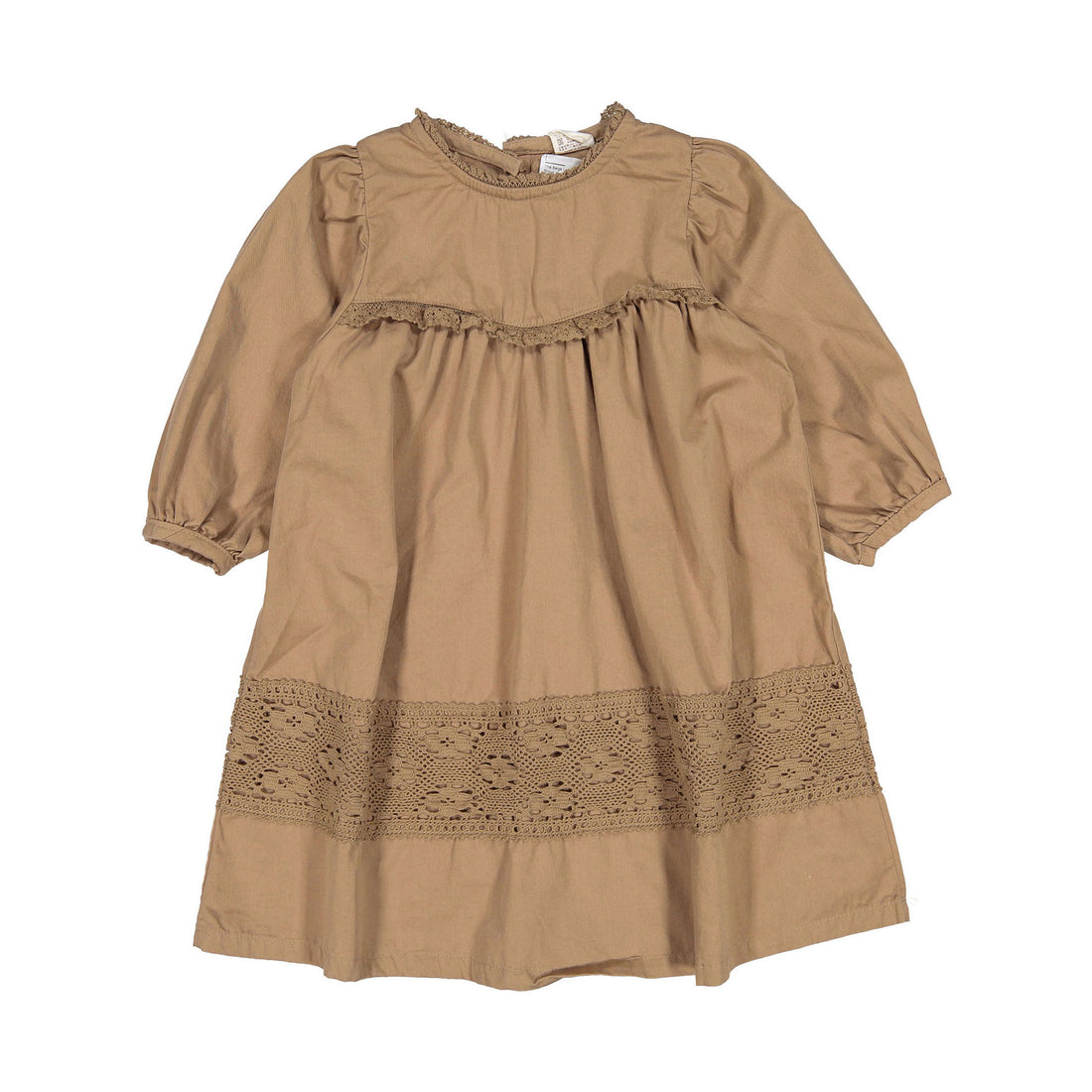 The Beige Lace Dress - Brown