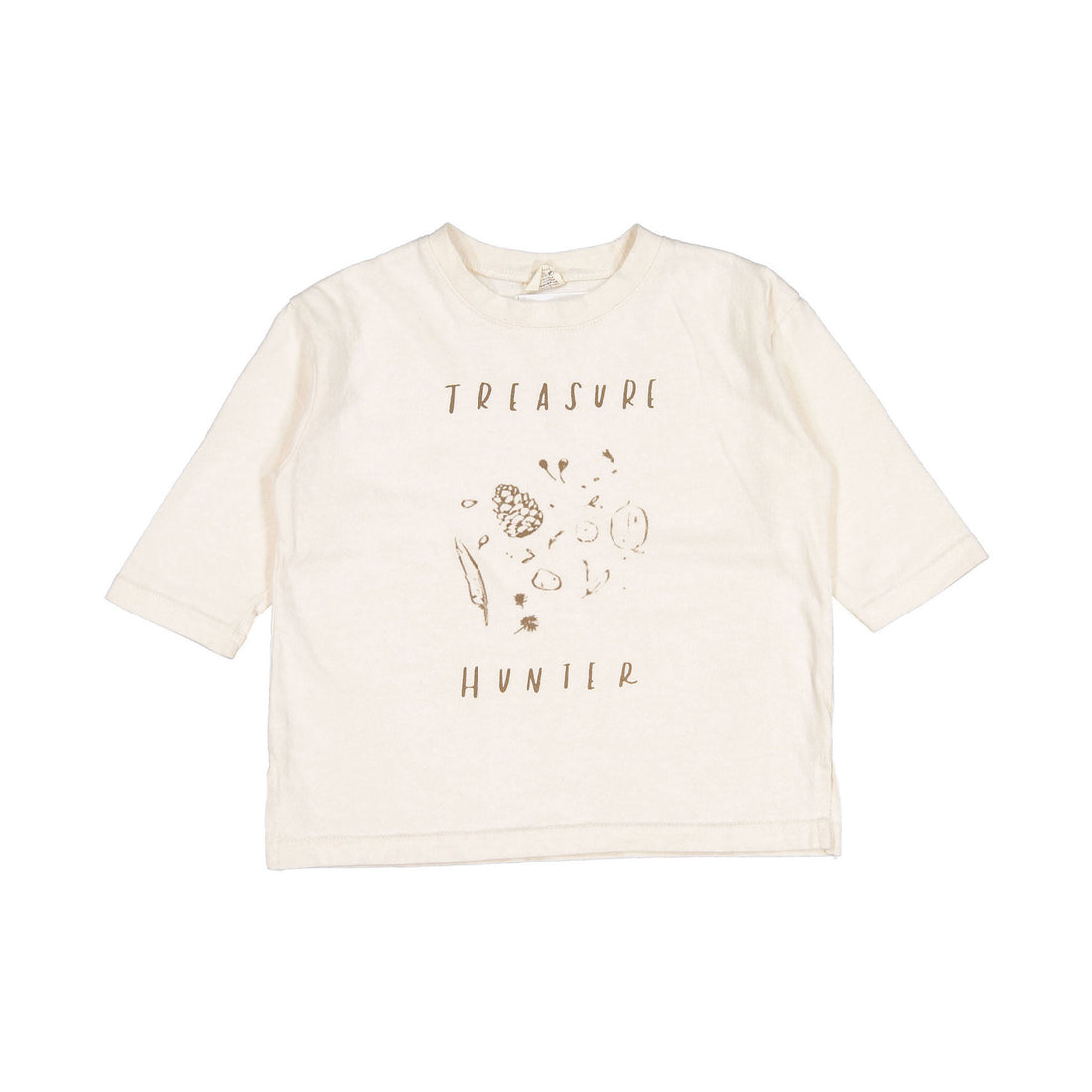 The Beige Long Slit Tee - Cream