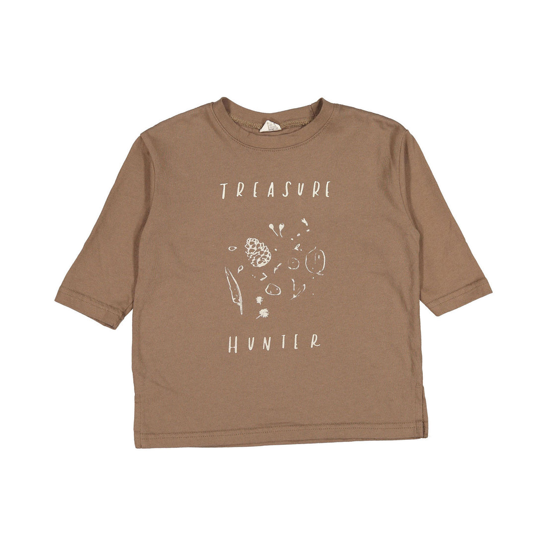 The Beige Long Slit Tee - Brown