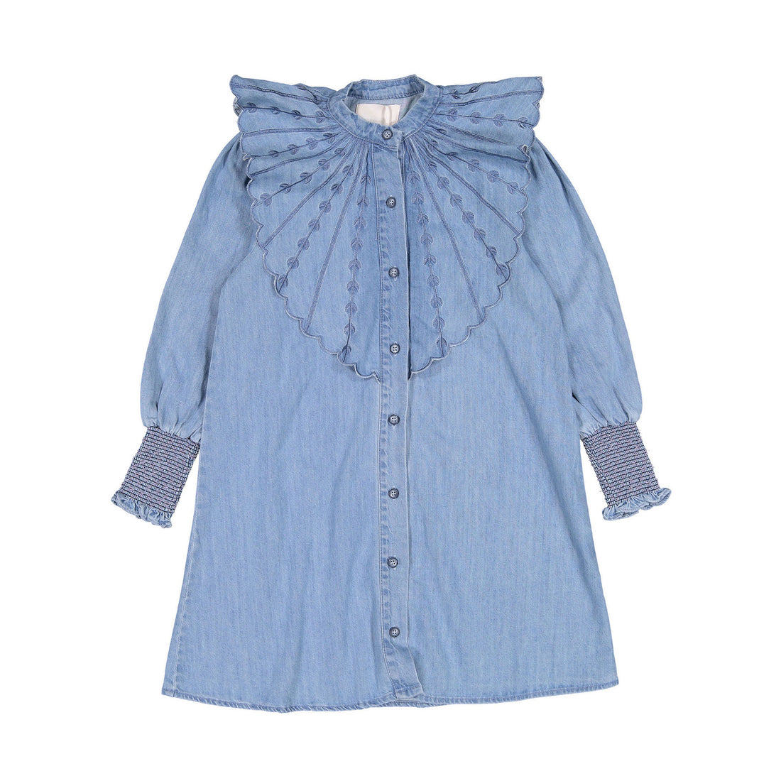 Steph Chambray Embroidered Colla Dress