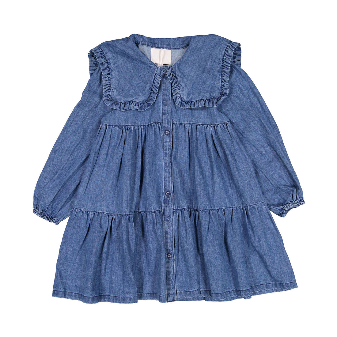 Steph Dark Chambray Peter Pan Collar Dress