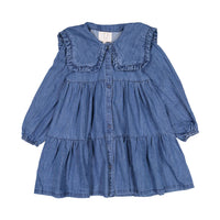 Steph Dark Chambray Peter Pan Collar Dress