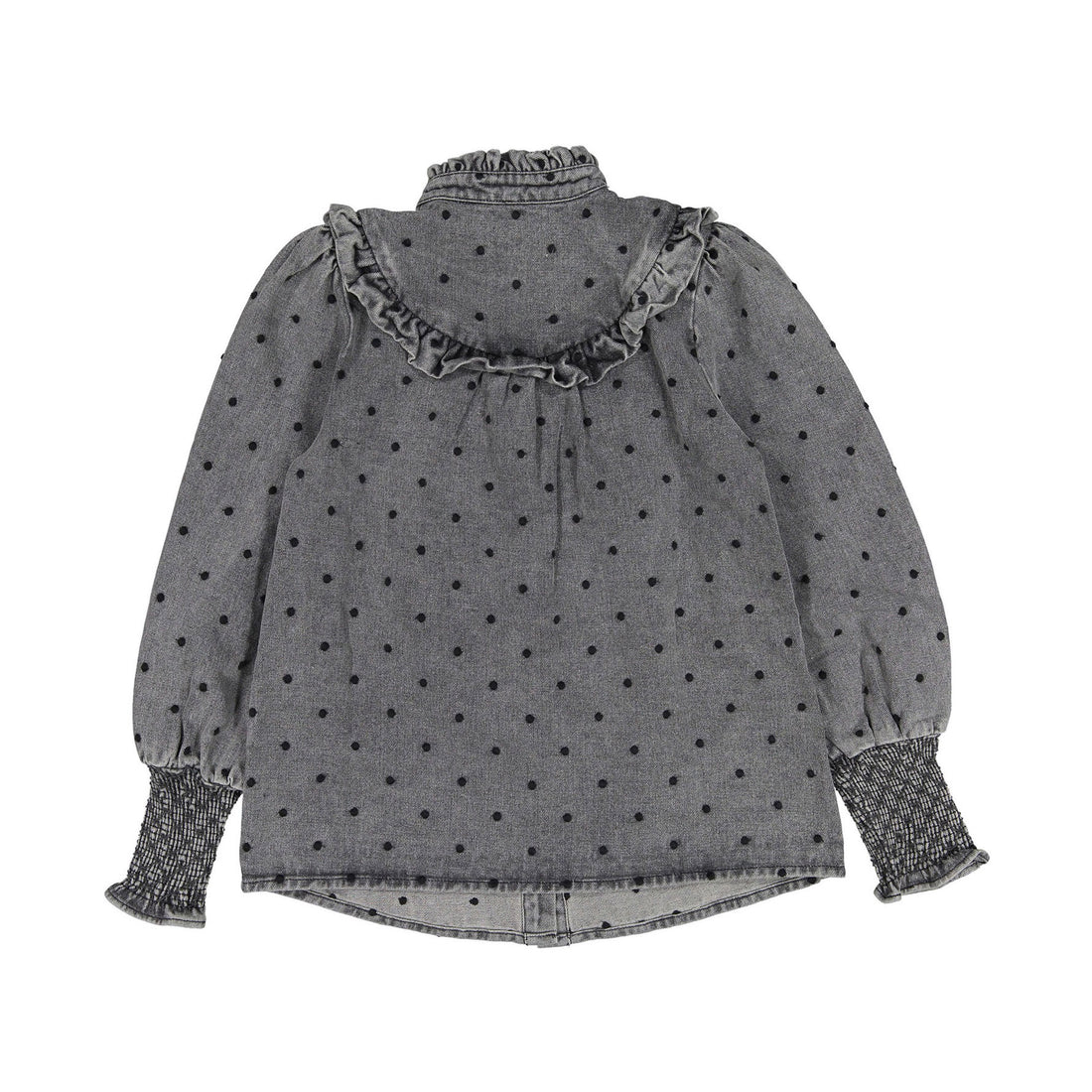 Steph Grey Stone Wash/Black Embroidered Dot Shirt