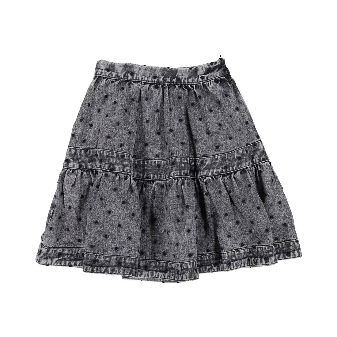 Steph Dark Chambray/Black Embroidered Dot Full Skirt
