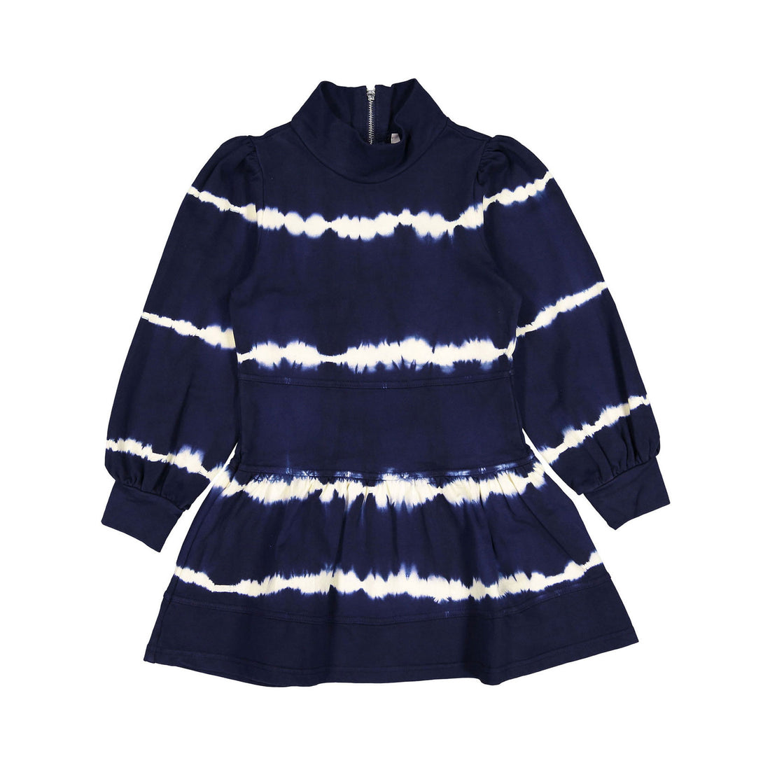 Steph Navy Tie Dye Sweat Turtleneck Dress
