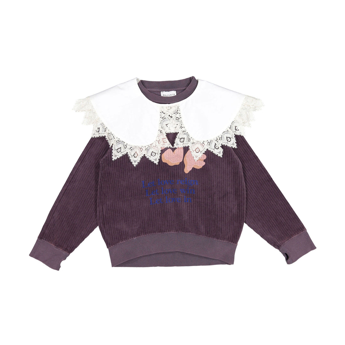 Wolf and Rita  Love White Bernardete + Josefa Sweatshirt With Collar
