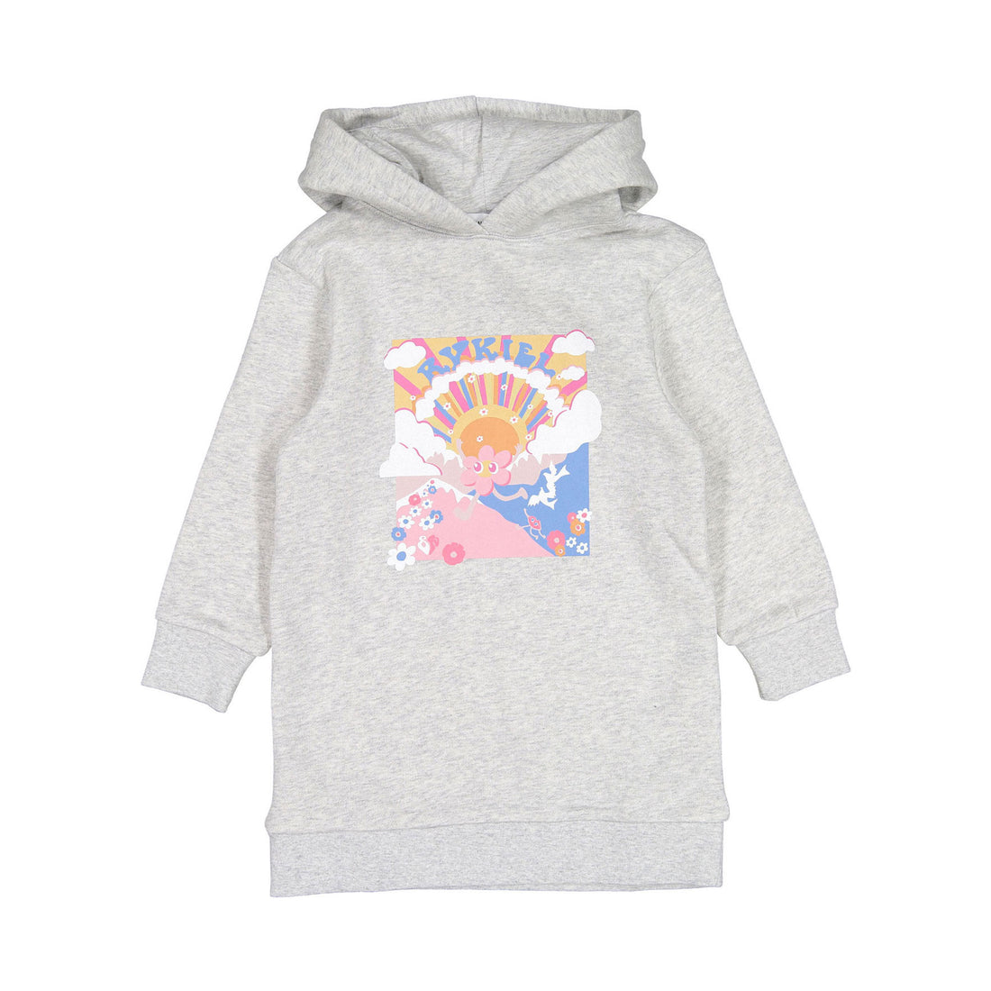 Sonia Rykiel Grey Sunflower Hoodie Dress