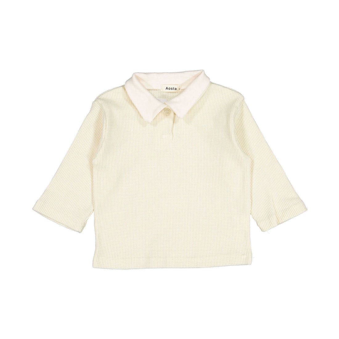 Aosta Waffle Collar Tee - Ivory-Bread