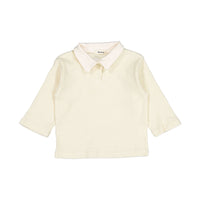 Aosta Waffle Collar Tee - Ivory-Bread