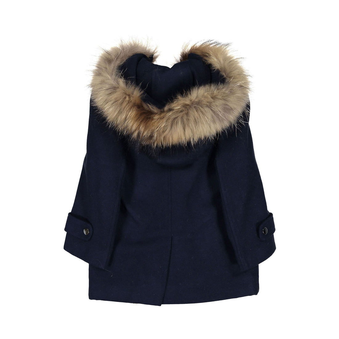Manuelle Frank Blue Toggle Wool Hooded Jacket