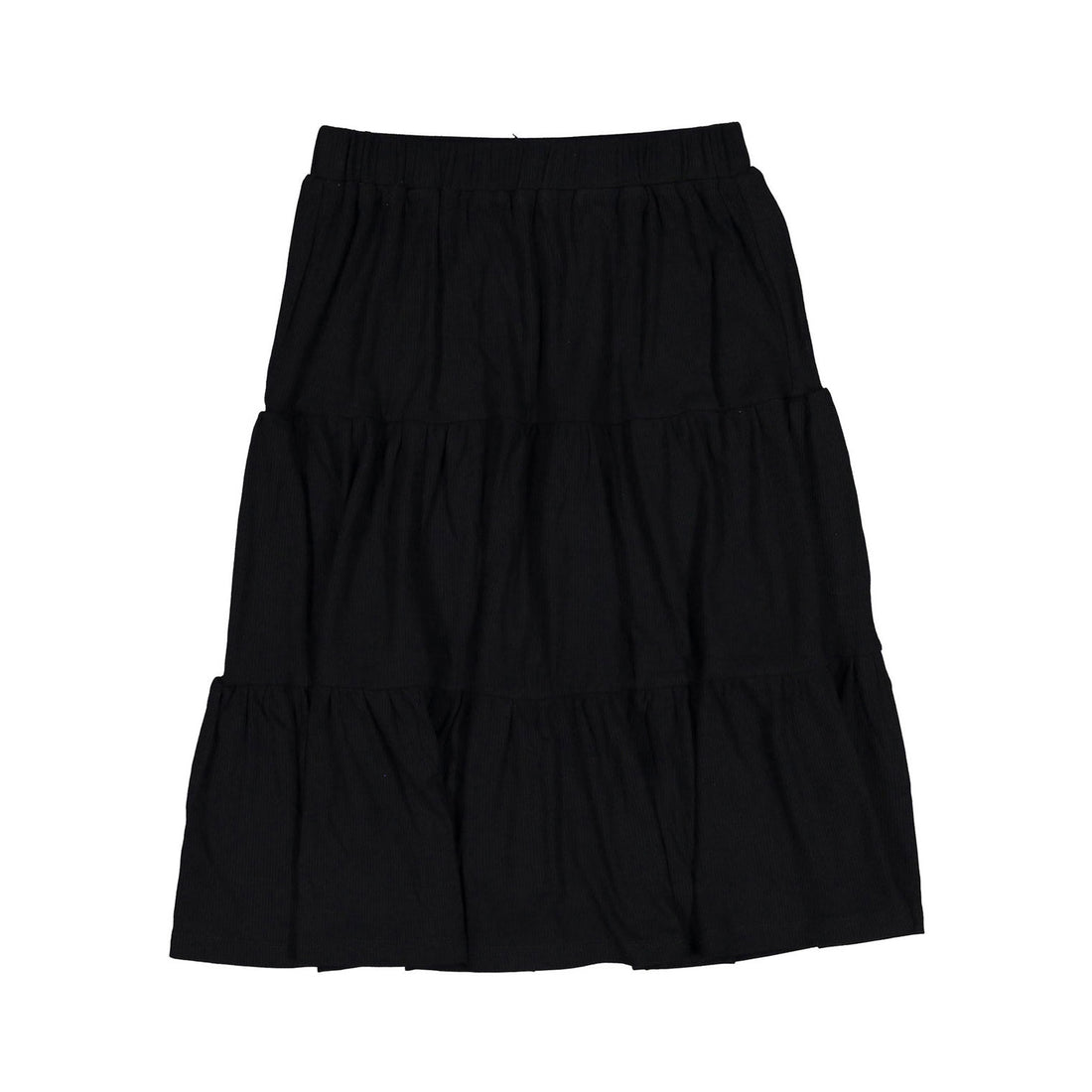zero + us Black Soft Ribbed Tiered Skirt