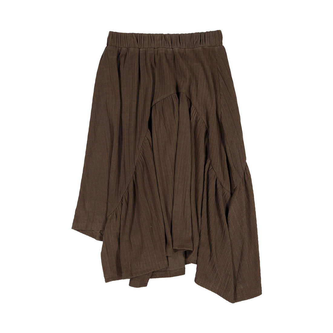 zero + us Brown Ribbed Asymmetrical Skirt