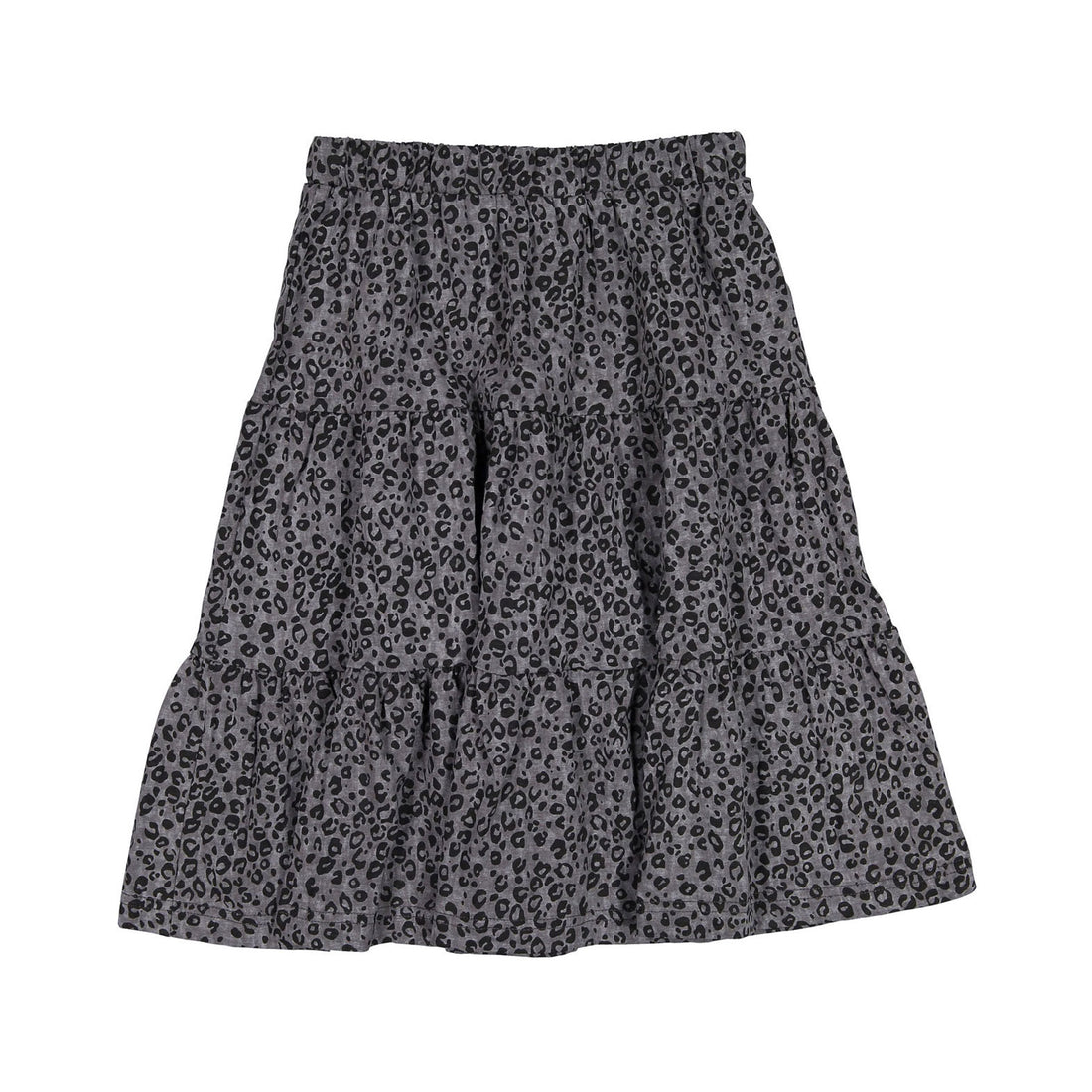 Ava and lu Grey Leopard Tiered Skirt