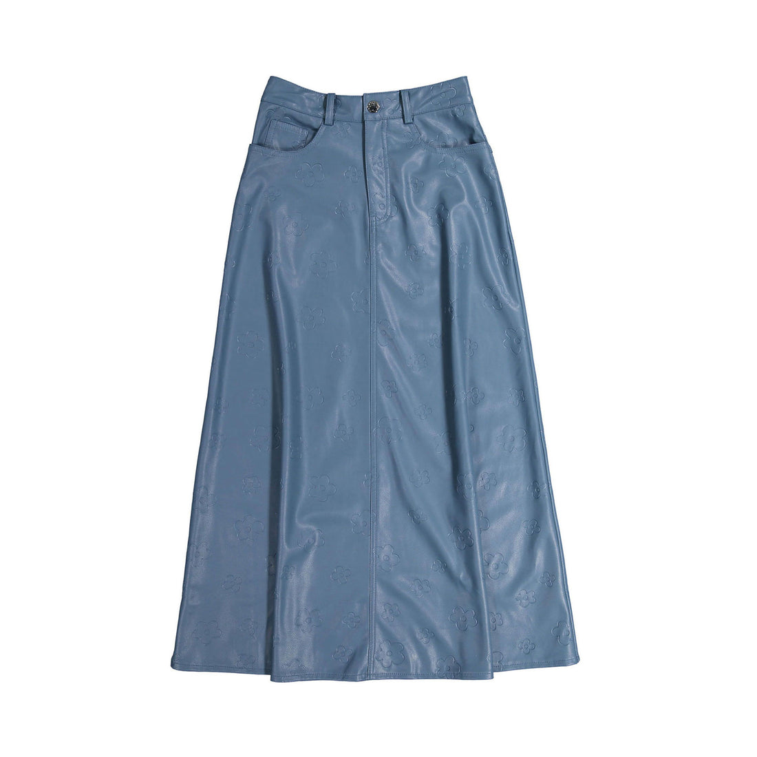 Ava Jeans Blue Embossed Leather Skirt