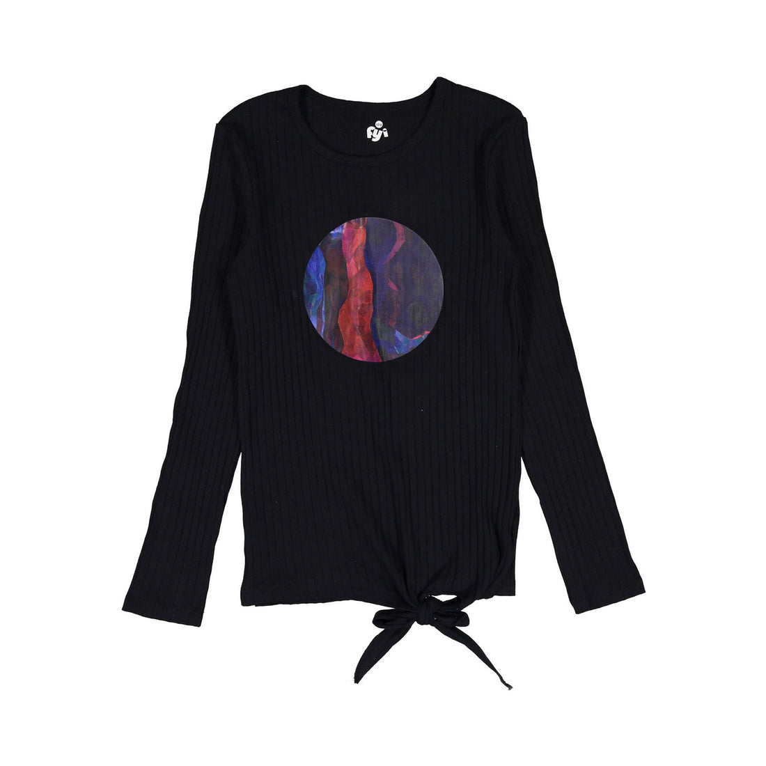 FYI Black Abstract Tie Tee