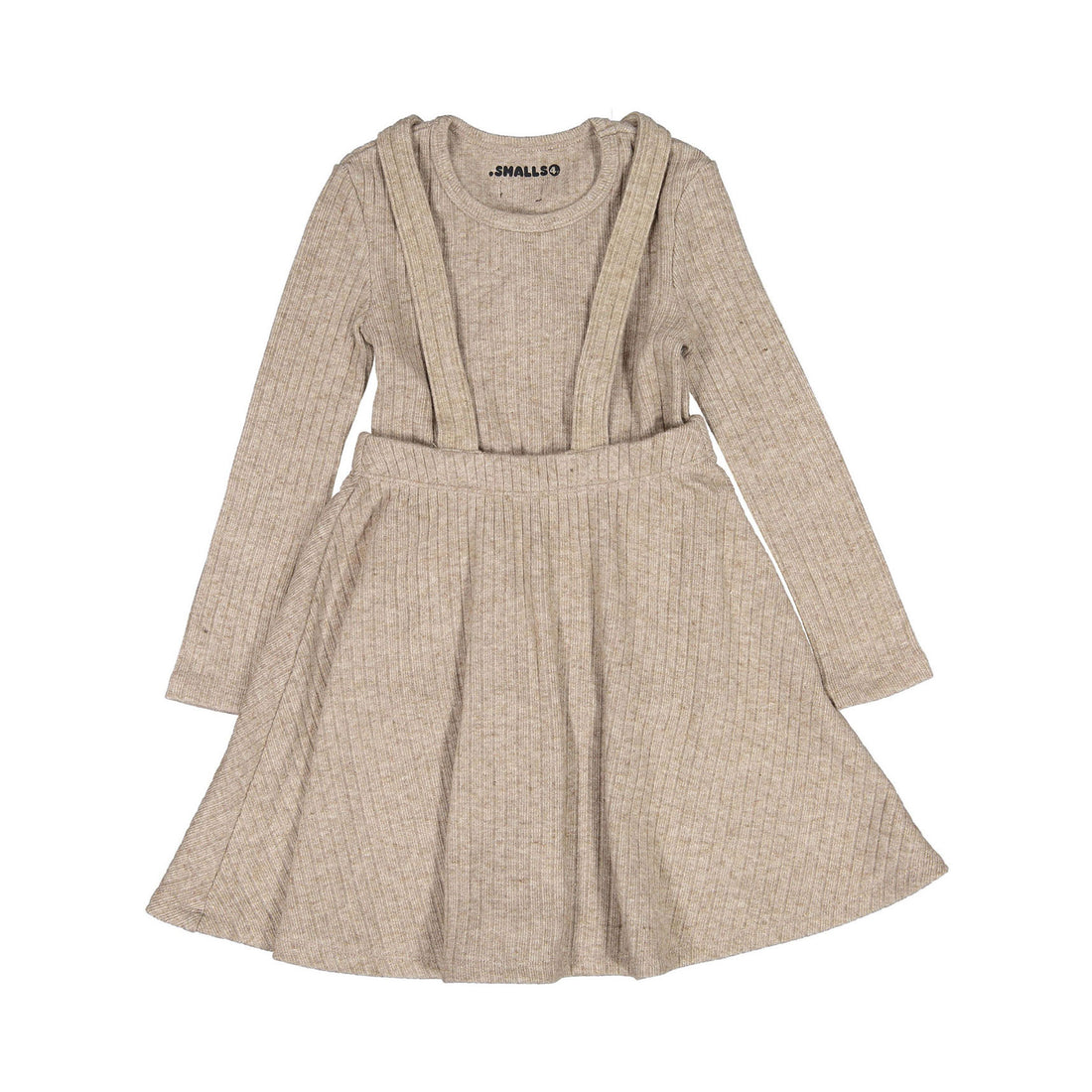 Smalls Beige Knit Suspender Skirt Set
