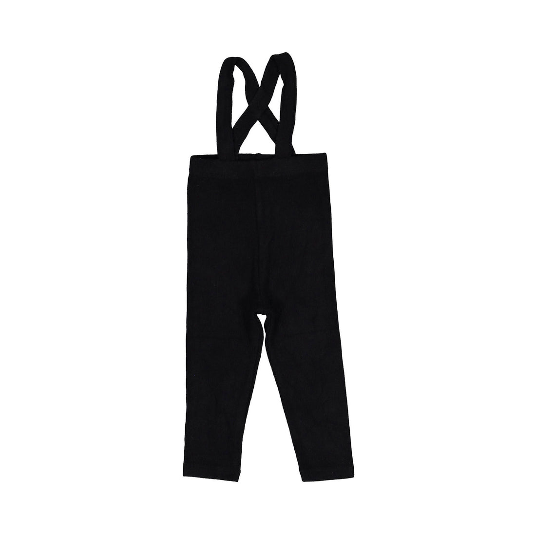 Smalls Black Thin Ribbed Suspender Legging Set