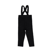 Smalls Black Thin Ribbed Suspender Legging Set