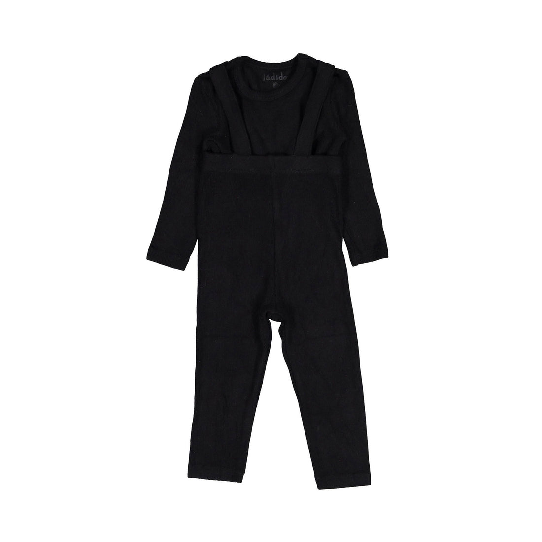 Smalls Black Thin Ribbed Suspender Legging Set