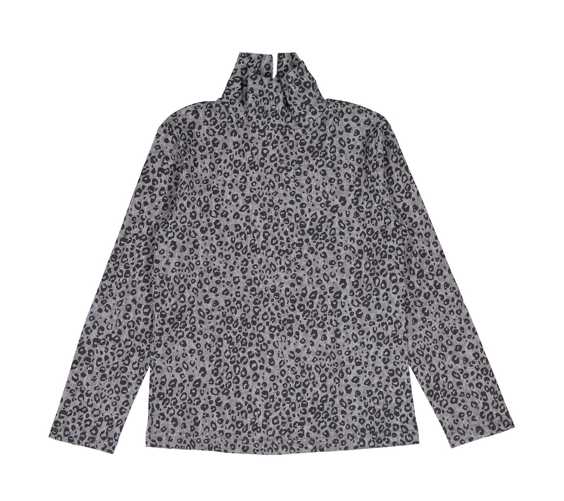 zero + us Grey Leopard Turtleneck