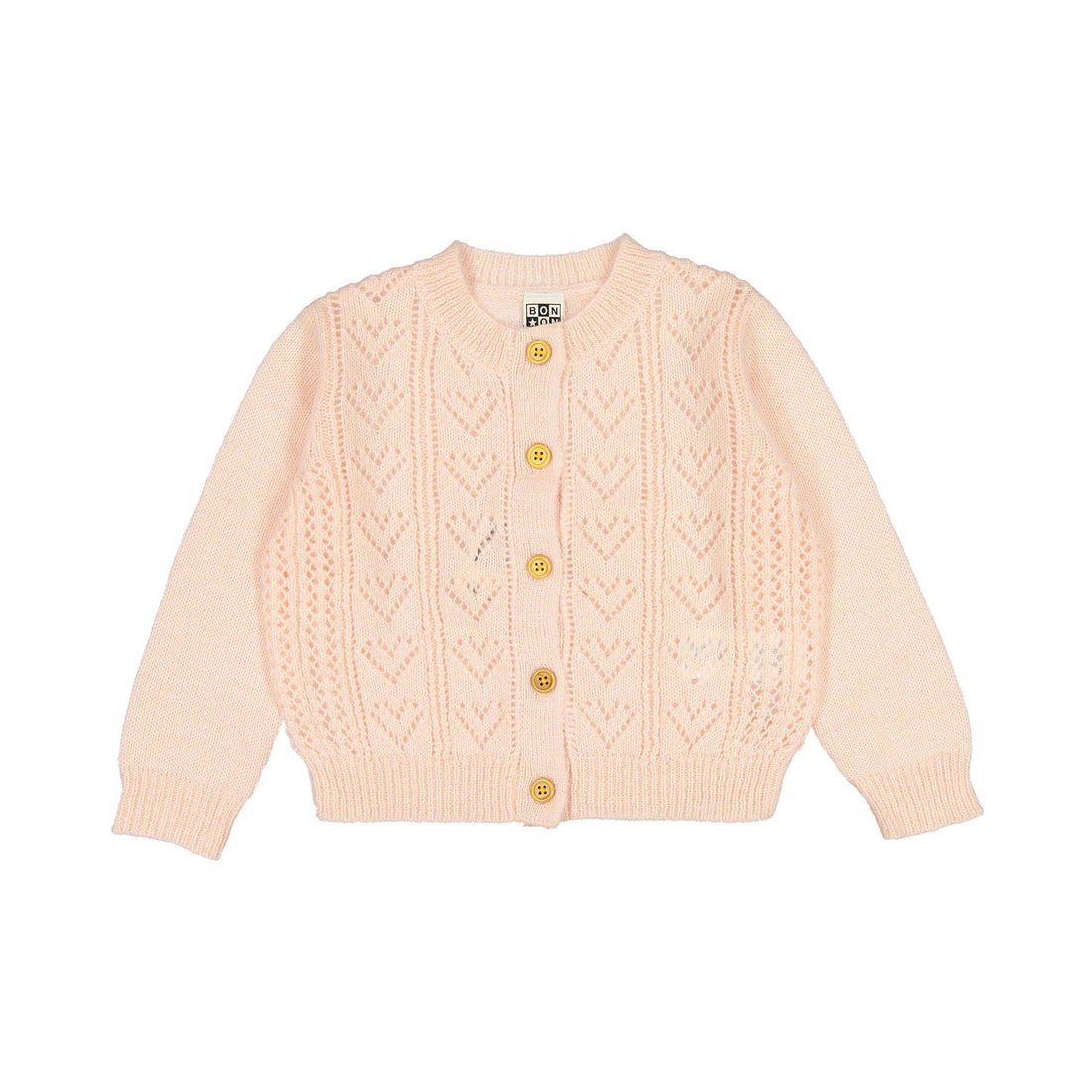 Bonton Rose Water Heart Openwork Cardigan