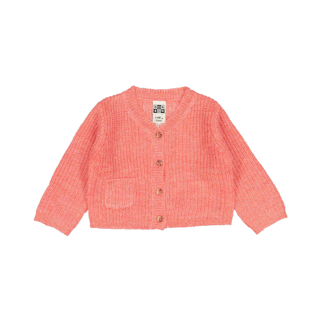 Bonton Bubble Pink Baby Pocket Cardigan