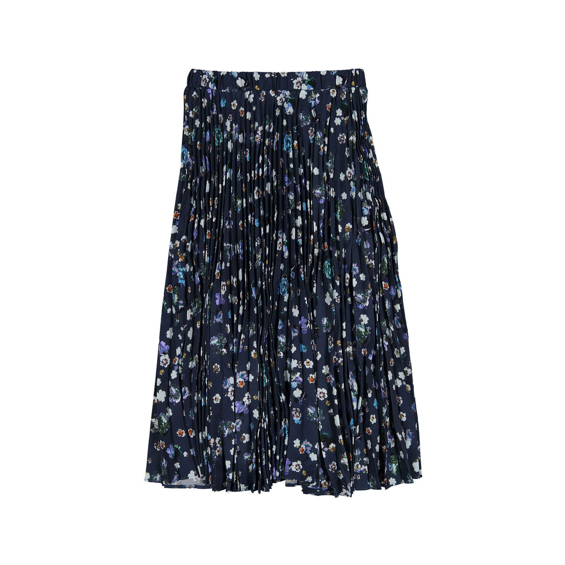 Christina Rohde Skirt No. 2201 Blue Floral Pleated Skirt